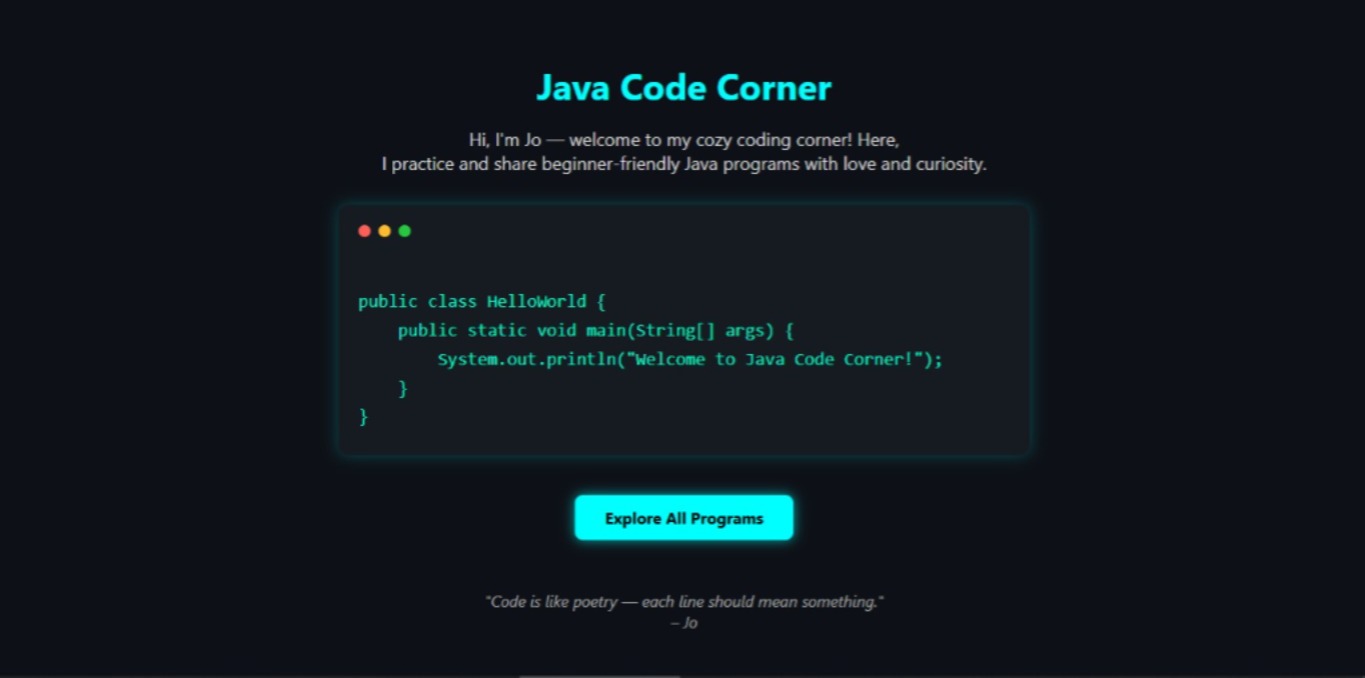 Java Code Corner